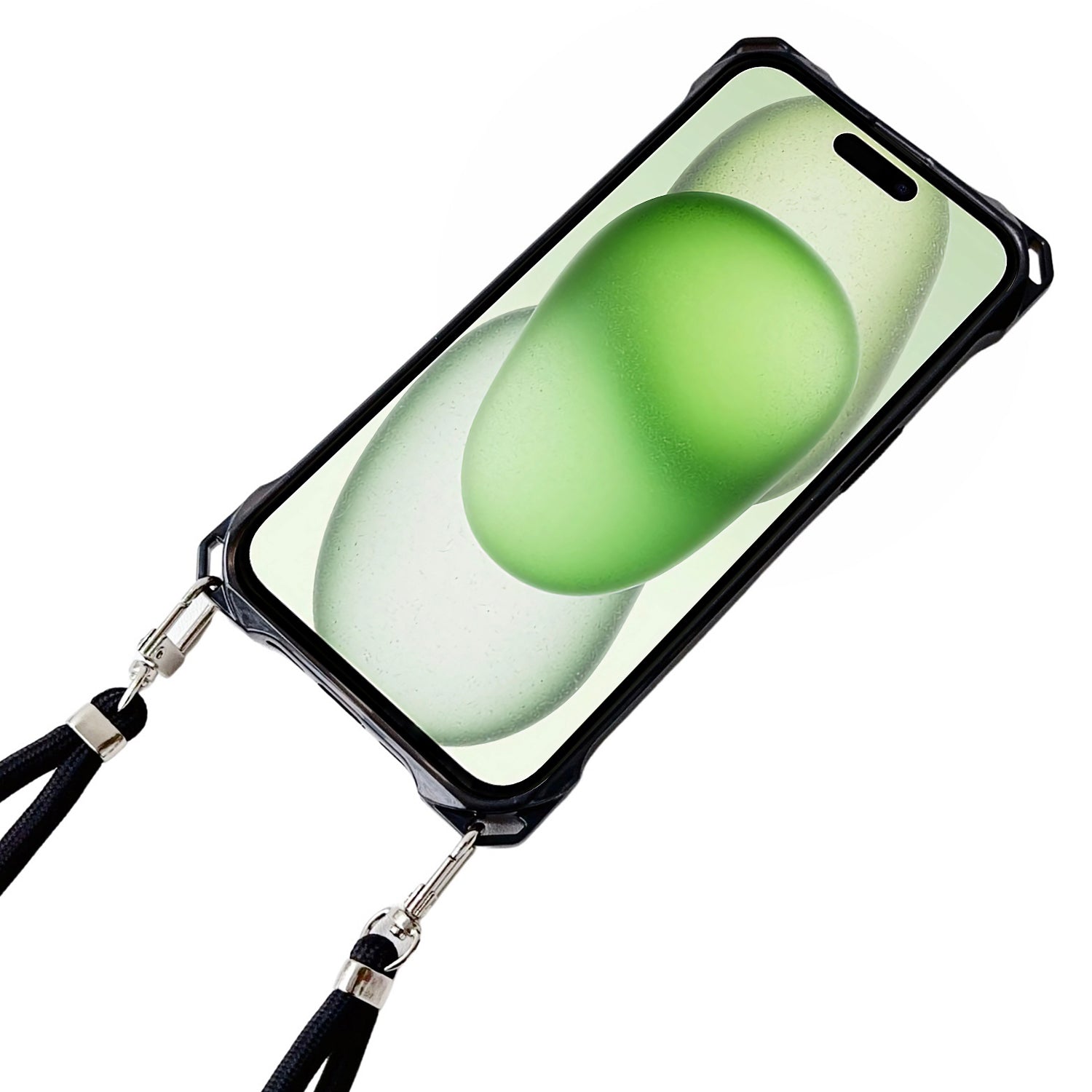 For iPhone 15 Case Drop-proof Soft TPU Phone Cover with Thick Lanyard For iPhone 15 Case Drop-proof Soft TPU Phone Cover with Thick Lanyard